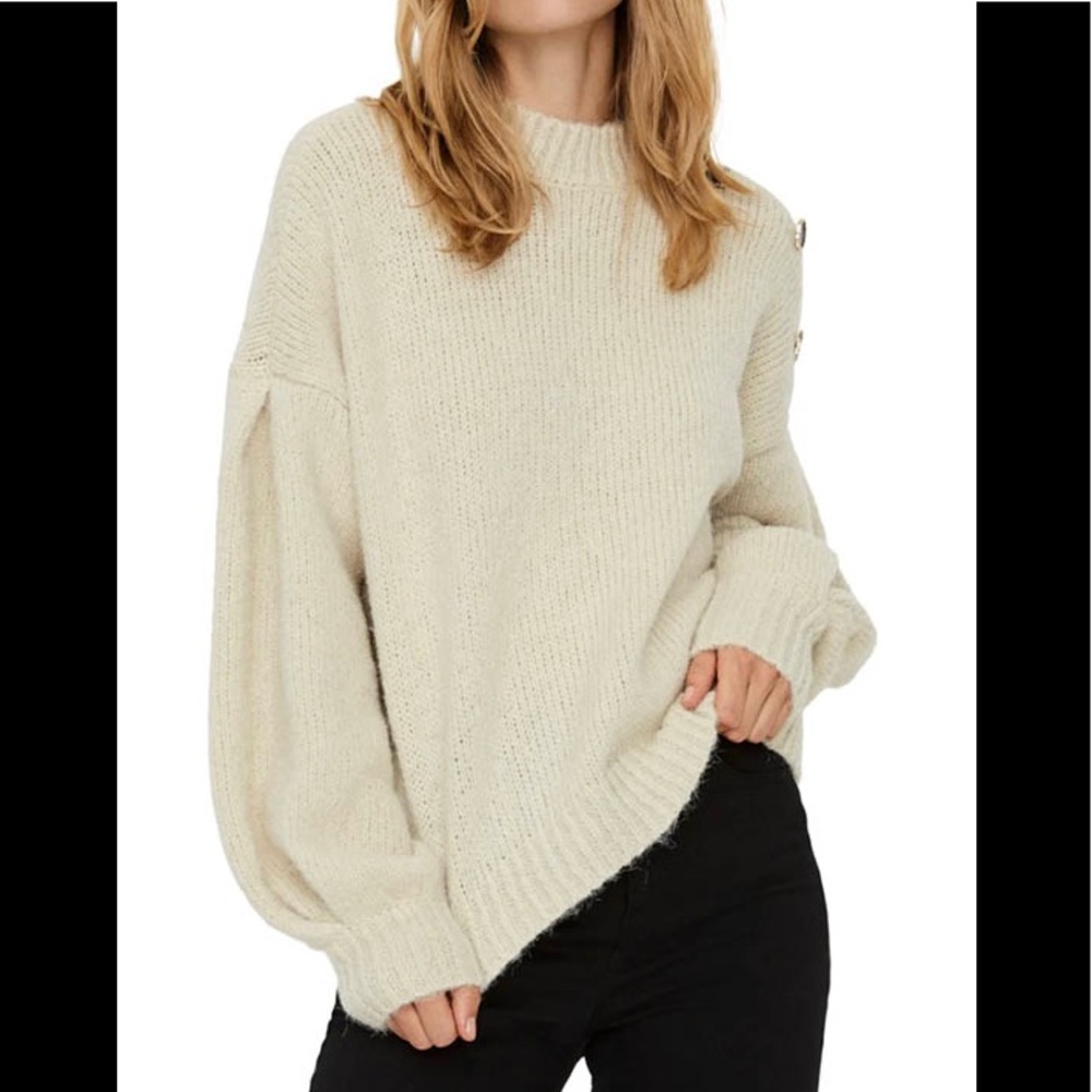 RD style Oversized balloon sleeve knit sweater